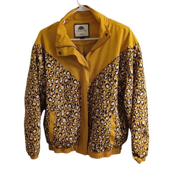 Yellow ZipUp Cheetah Rain Jacket - Picture 1 of 2